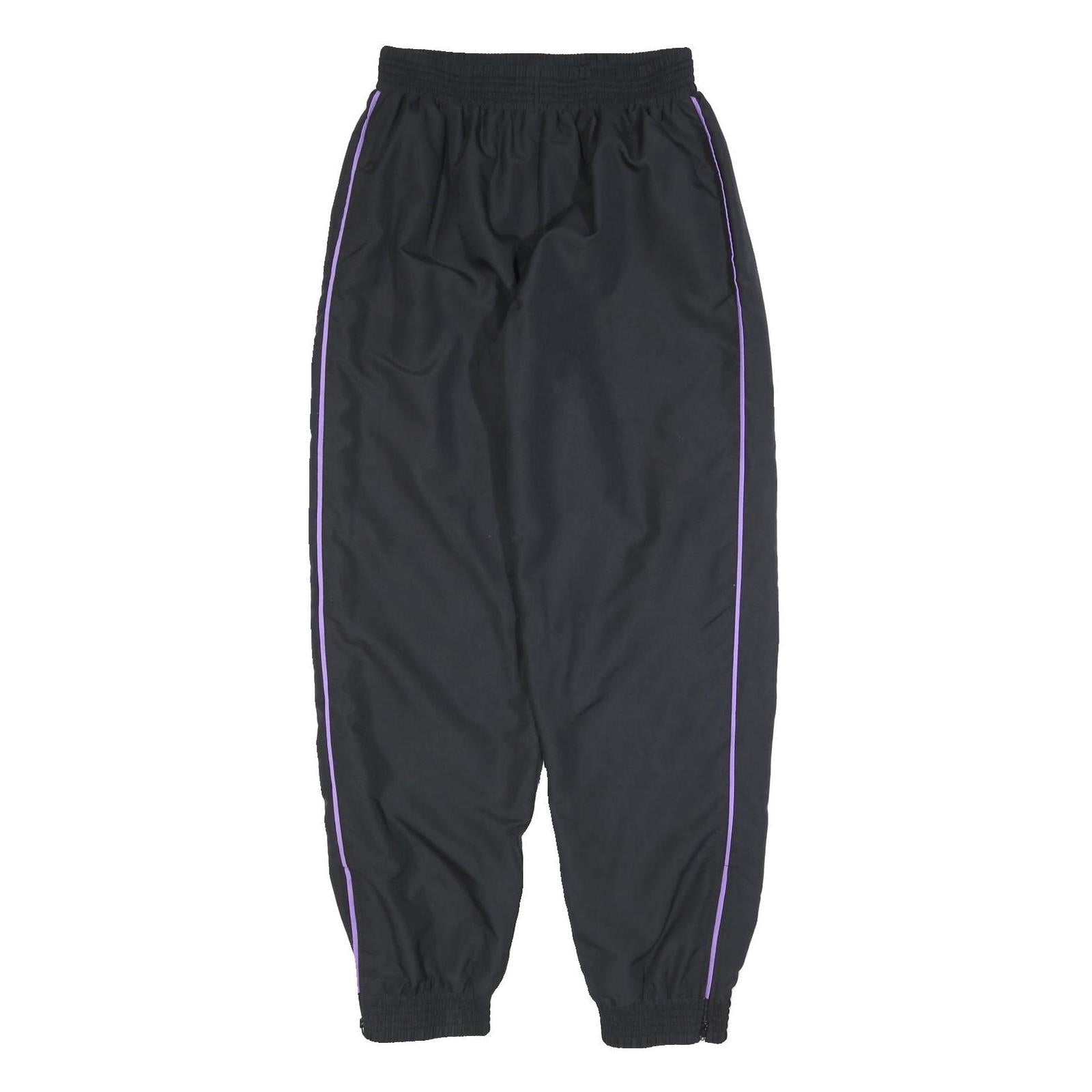 Womens Joggers Black & Purple L W30 L32 Slim Tapered Comfort Soft Waistband