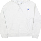 CHAMPION REVERSE WEAVE Womens White Hoodie L Cotton Blend Pullover Sweatshirt