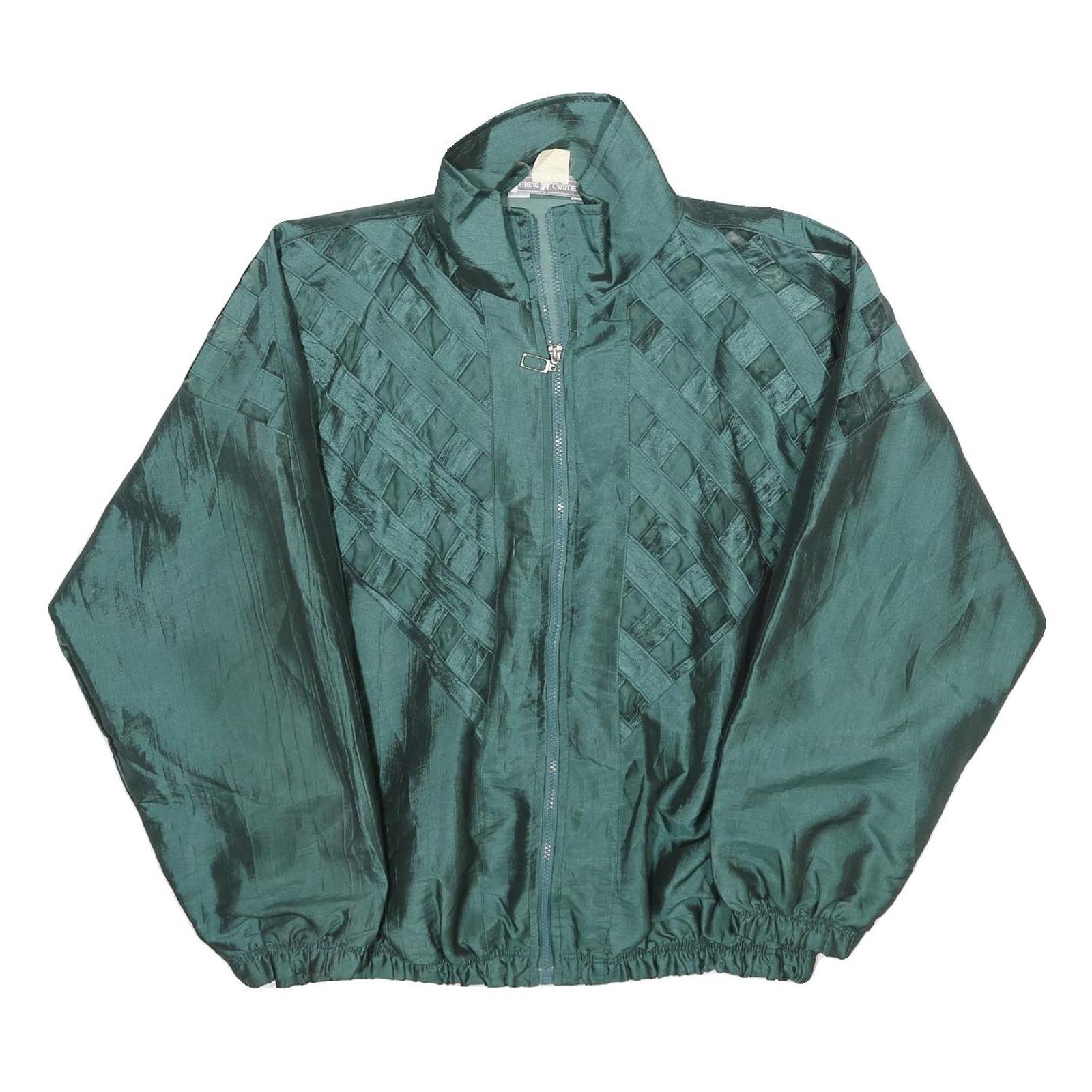 GREAT CAVALIER Womens Green XL Jacket Polyamide Blend Plain Zip Up Retro Style