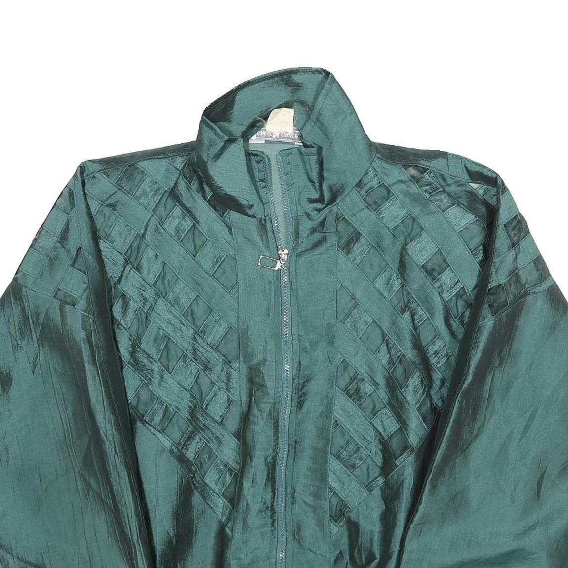 GREAT CAVALIER Womens Green XL Jacket Polyamide Blend Plain Zip Up Retro Style