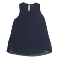 ZARA Womens Blue Sleeveless Round Neck Pleated Top XS Lightweight