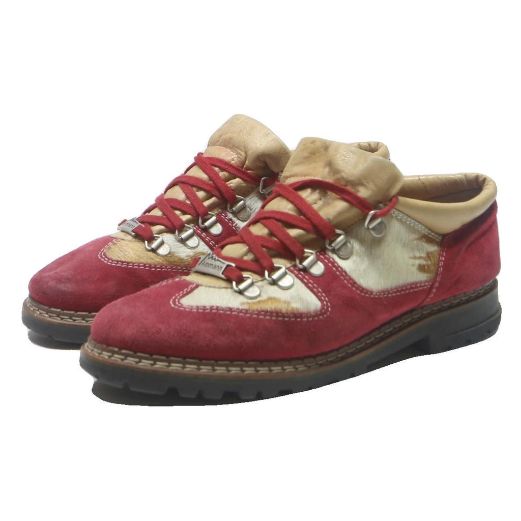 AMMANN Womens Synthetic Red & Beige Lace-Up Boots UK 7 Stylish Durable Outdoor