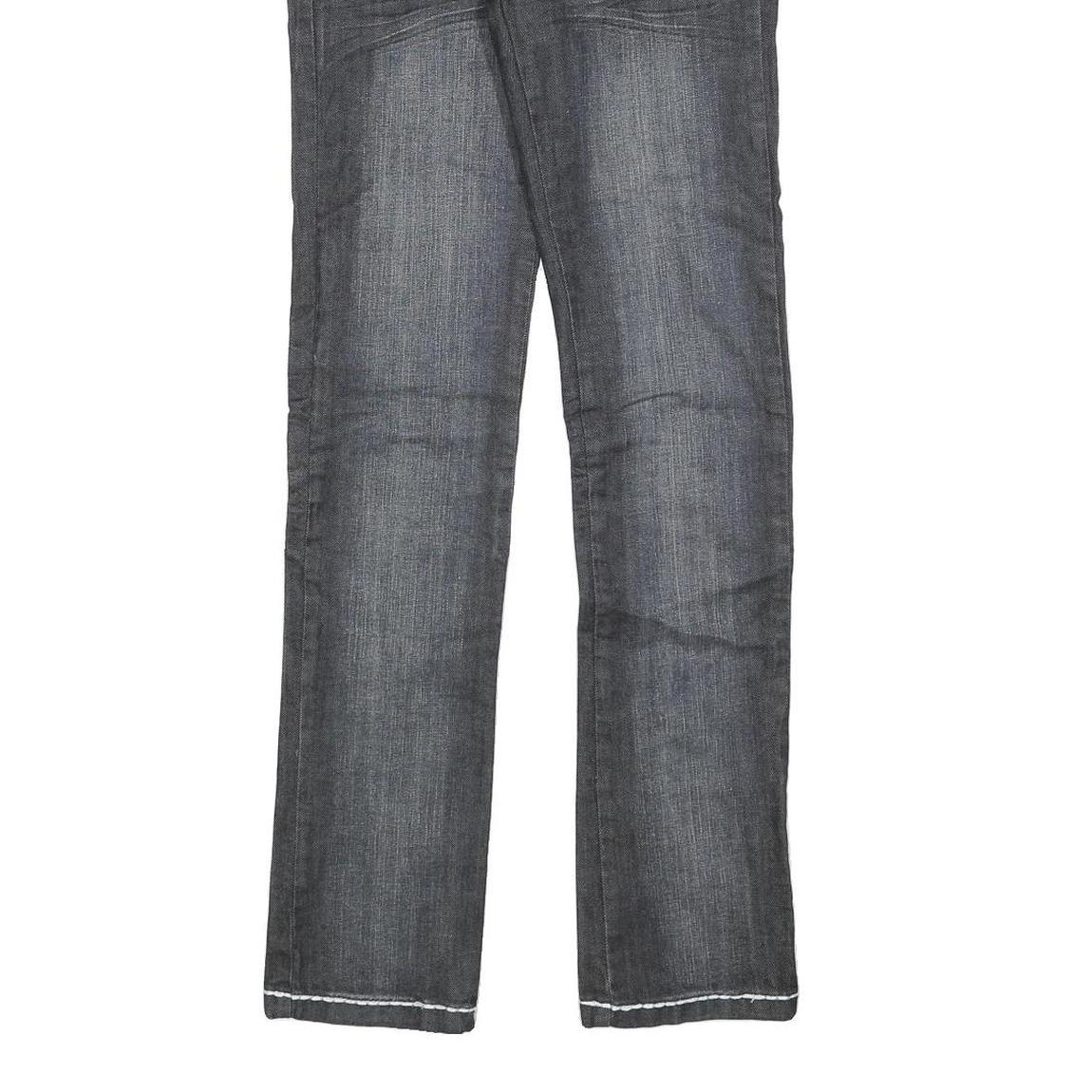 REBEL SPIRIT Womens Slim Blue Denim Jeans W26 L32 British Flag Stitching