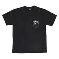 STUSSY 8 Ball Mens Black Graphic T-Shirt M Short Sleeve Crew Neck Cotton