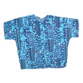 MAN GO Womens Blue Printed Blouse Short Sleeve Round Neck XL Lightweight