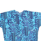 MAN GO Womens Blue Printed Blouse Short Sleeve Round Neck XL Lightweight
