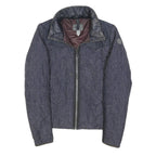 G-STAR Womens Blue Zip Jacket M Polyester Blend Tweed Casual Lightweight