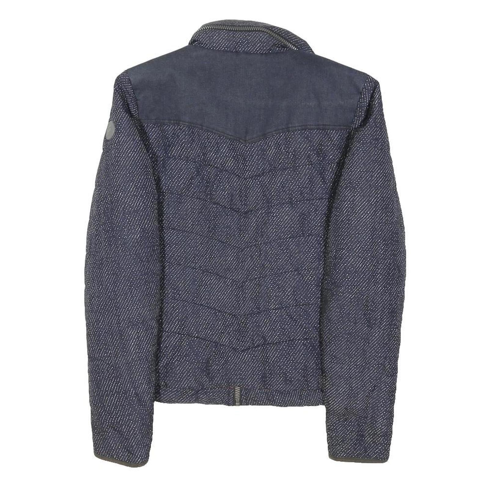G-STAR Womens Blue Zip Jacket M Polyester Blend Tweed Casual Lightweight