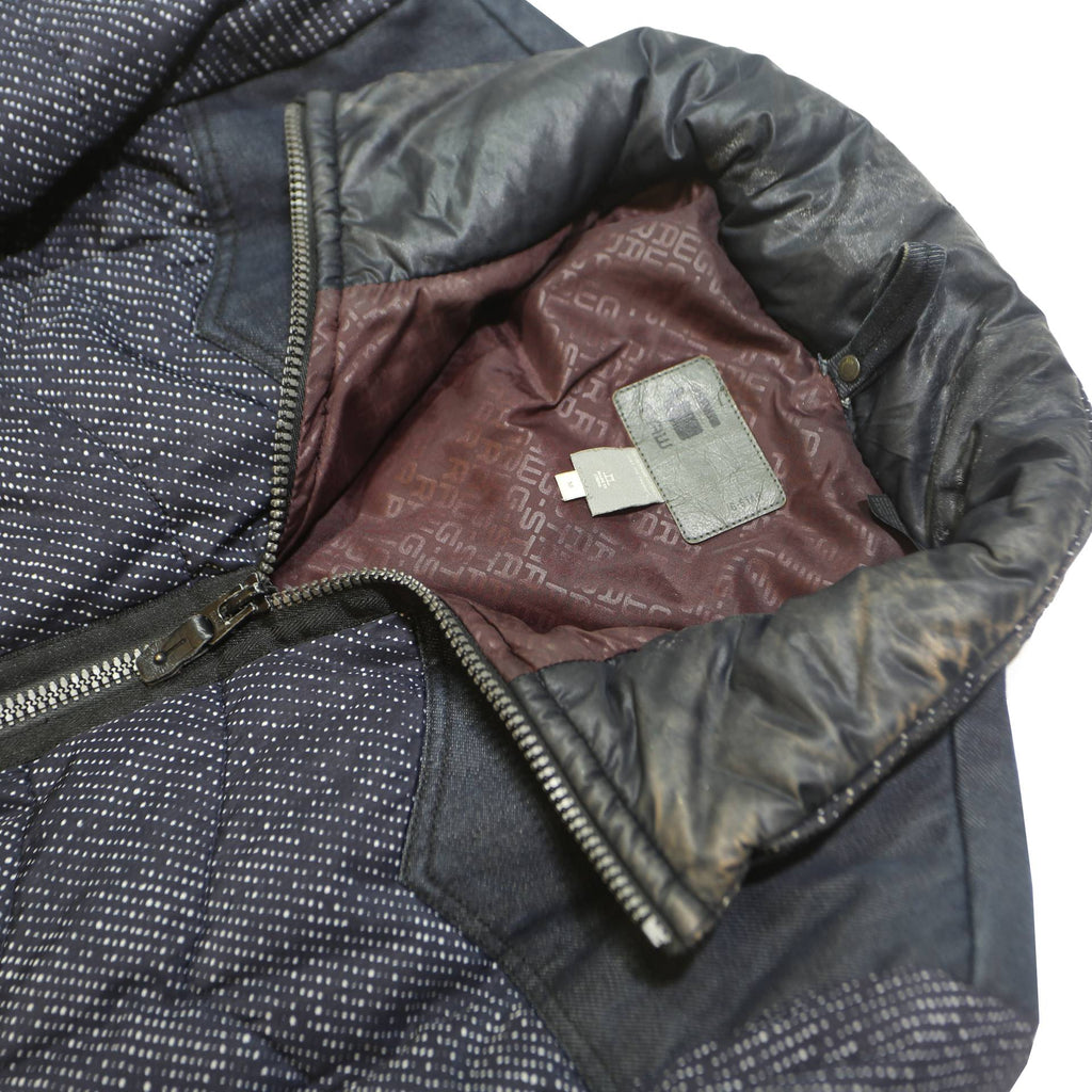 G-STAR Womens Blue Zip Jacket M Polyester Blend Tweed Casual Lightweight