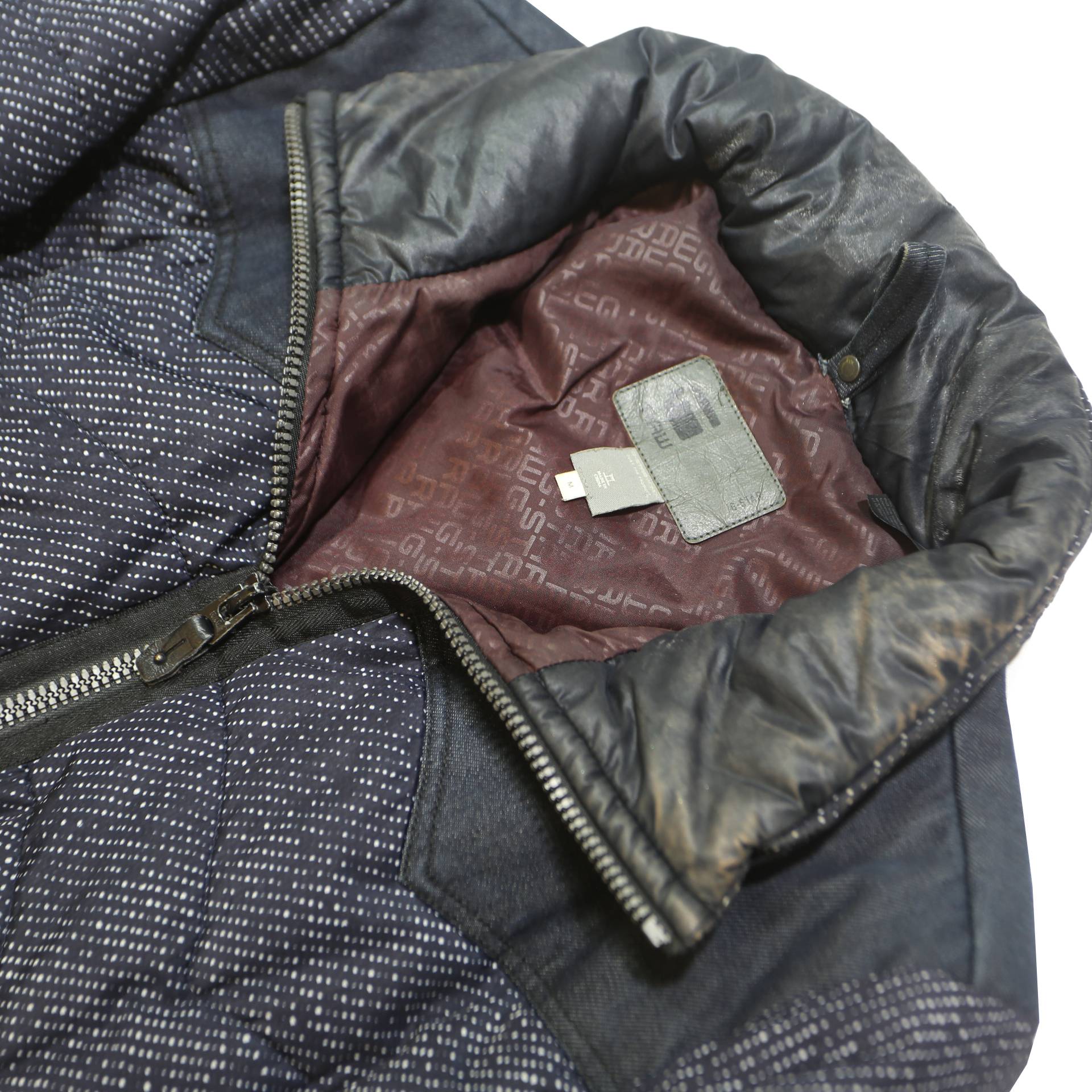 G-STAR Womens Blue Zip Jacket M Polyester Blend Tweed Casual Lightweight