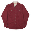 WRANGLER Mens Maroon Cotton Blend Shirt M Button Chest Pockets Classic Fit