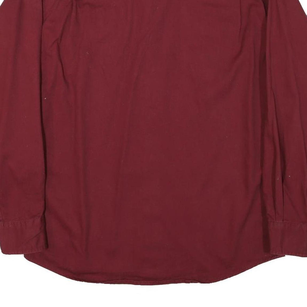 WRANGLER Mens Maroon Cotton Blend Shirt M Button Chest Pockets Classic Fit