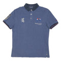 PIERRE CARDIN Mens Blue Polo Shirt L Cotton Blend Embroidered Emirates UAE Dubai