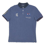PIERRE CARDIN Mens Blue Polo Shirt L Cotton Blend Embroidered Emirates UAE Dubai