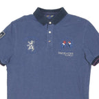 PIERRE CARDIN Mens Blue Polo Shirt L Cotton Blend Embroidered Emirates UAE Dubai
