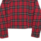 TALLY WEIJL Womens Red Black Check Button Cotton Jacket S Sherpa Collar Stylish