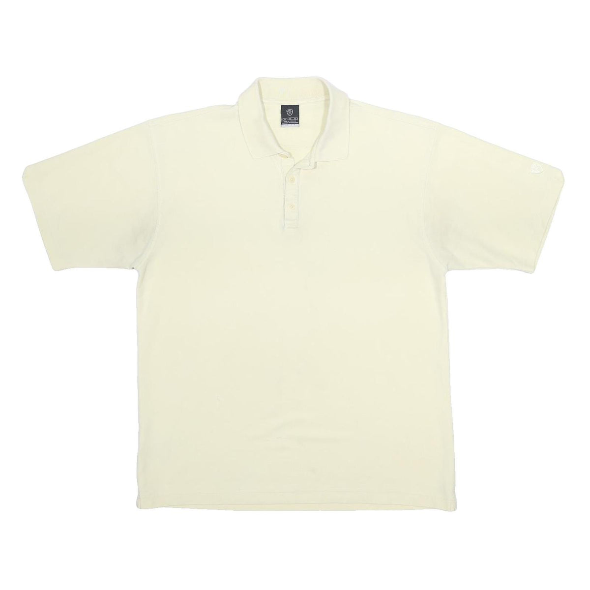 NIKE Mens Cream Short Sleeve Plain Polo Shirt XL Casual Cotton Blend