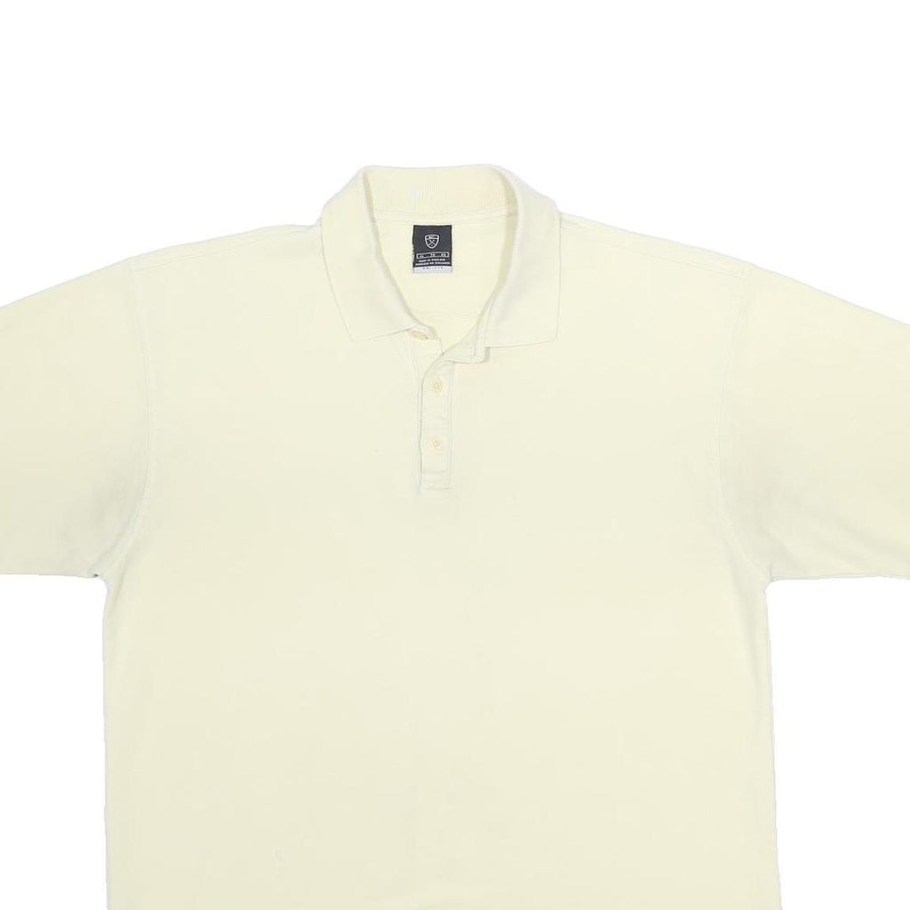 NIKE Mens Cream Short Sleeve Plain Polo Shirt XL Casual Cotton Blend