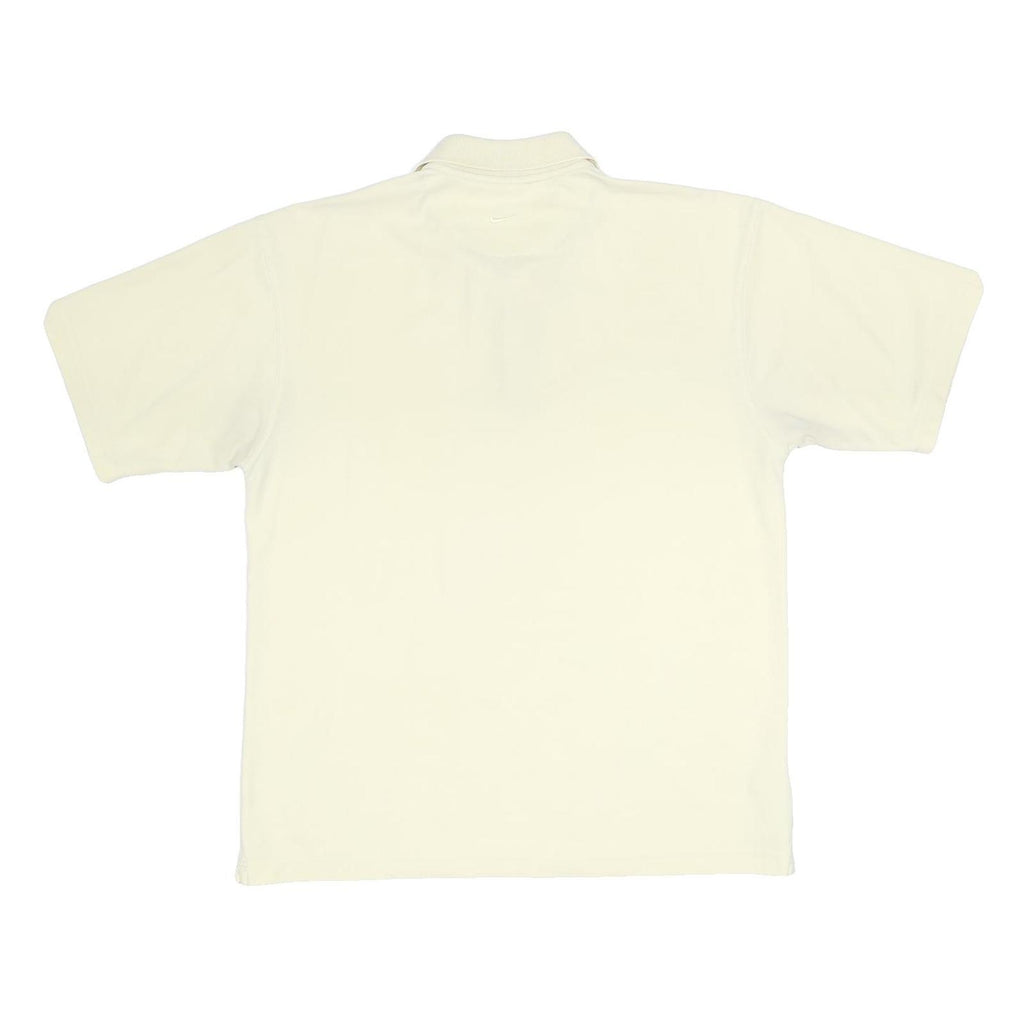 NIKE Mens Cream Short Sleeve Plain Polo Shirt XL Casual Cotton Blend