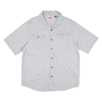 WRANGLER Mens Grey Cotton Blend Shirt L Casual Button Pocket Classic