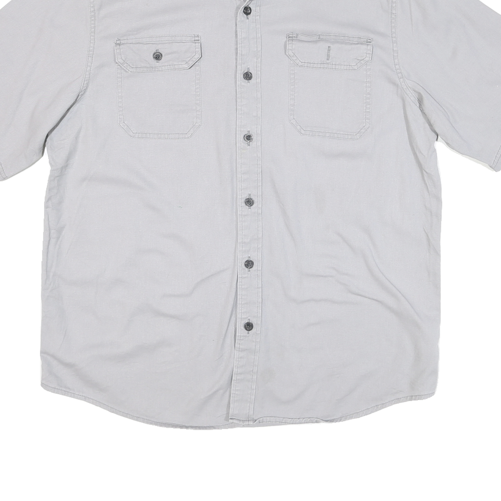 WRANGLER Mens Grey Cotton Blend Shirt L Casual Button Pocket Classic