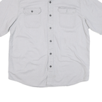 WRANGLER Mens Grey Cotton Blend Shirt L Casual Button Pocket Classic