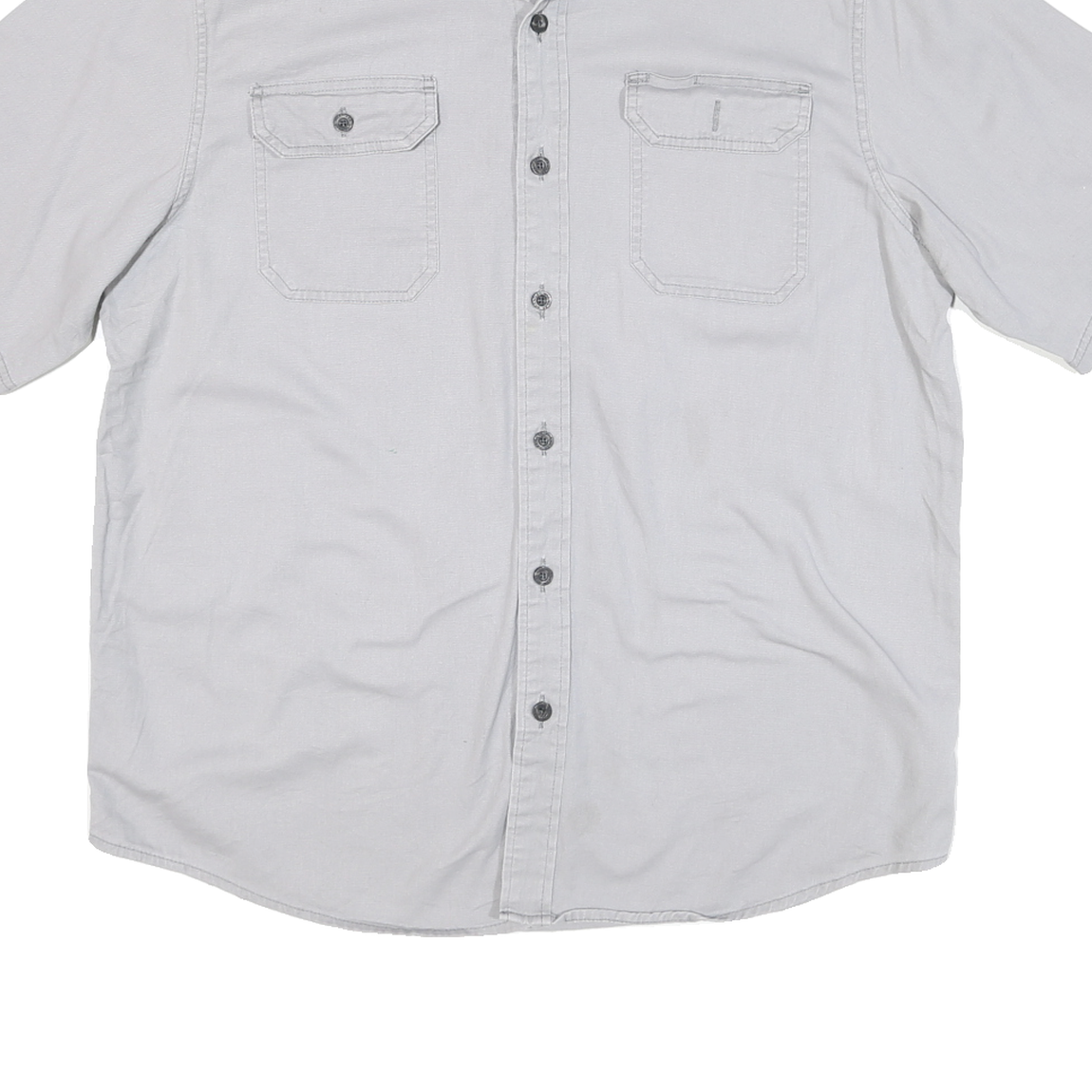 WRANGLER Mens Grey Cotton Blend Shirt L Casual Button Pocket Classic