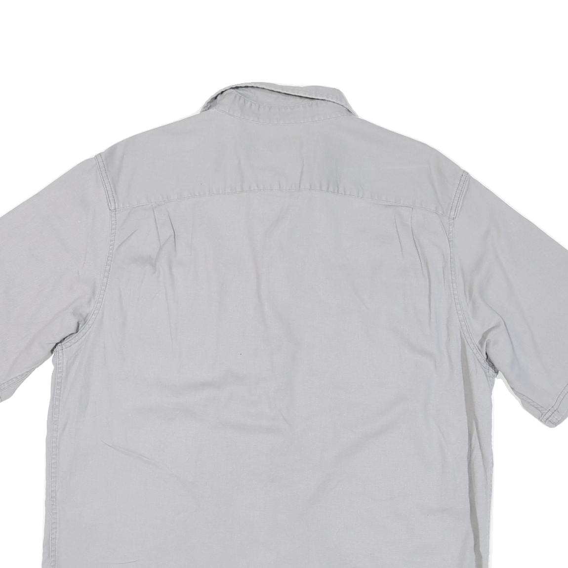 WRANGLER Mens Grey Cotton Blend Shirt L Casual Button Pocket Classic