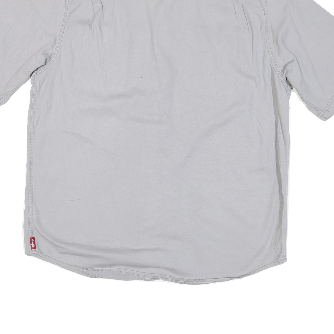 WRANGLER Mens Grey Cotton Blend Shirt L Casual Button Pocket Classic