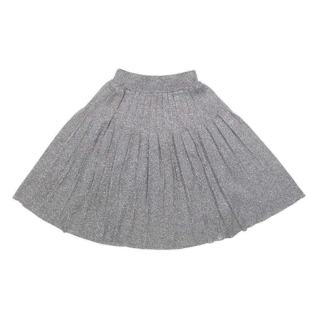 LEVI'S Womens Grey Metallic Pleated Midi Polyester Blend Skirt XS Elegant