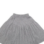 LEVI'S Womens Grey Metallic Pleated Midi Polyester Blend Skirt XS Elegant