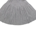 LEVI'S Womens Grey Metallic Pleated Midi Polyester Blend Skirt XS Elegant