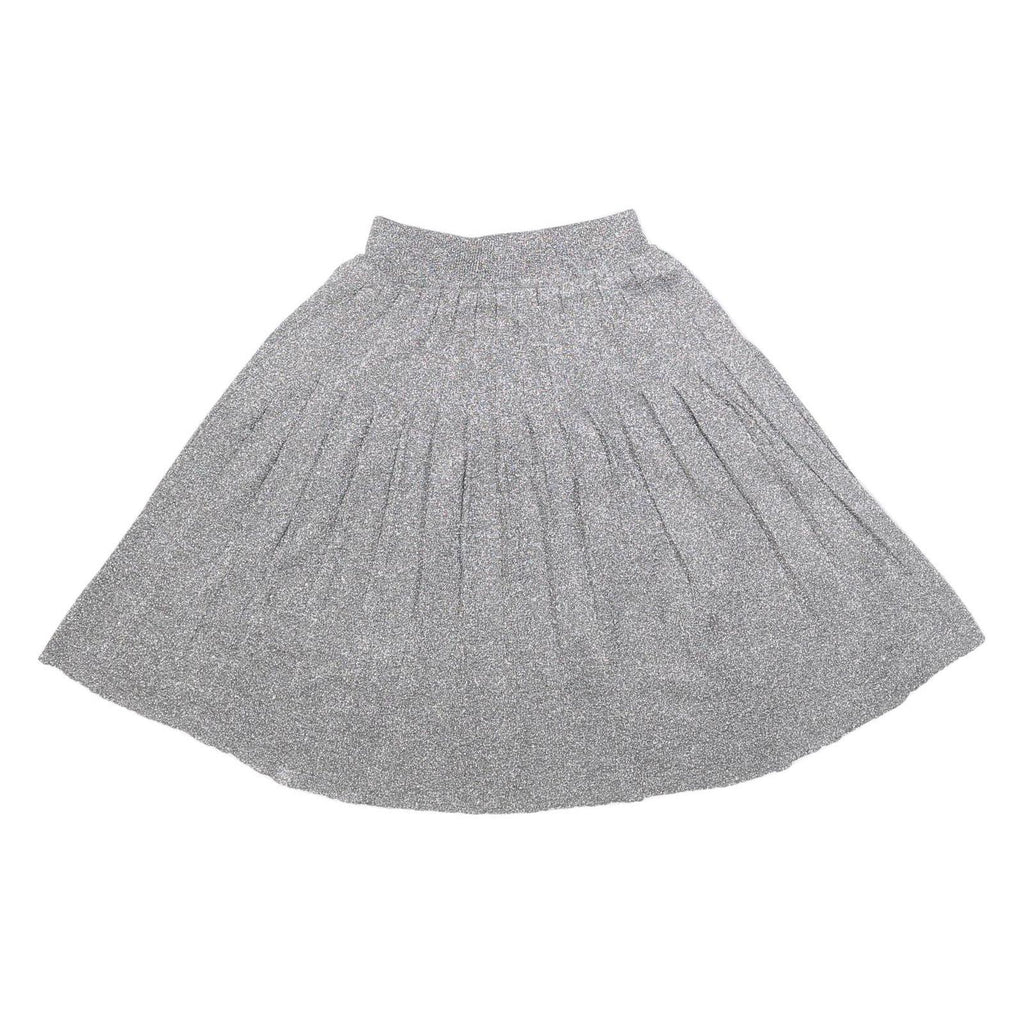 LEVI'S Womens Grey Metallic Pleated Midi Polyester Blend Skirt XS Elegant