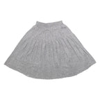 LEVI'S Womens Grey Metallic Pleated Midi Polyester Blend Skirt XS Elegant