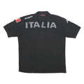 KAPPA Mens Black Italia Short Sleeve Polo Shirt XL Cotton Sportswear