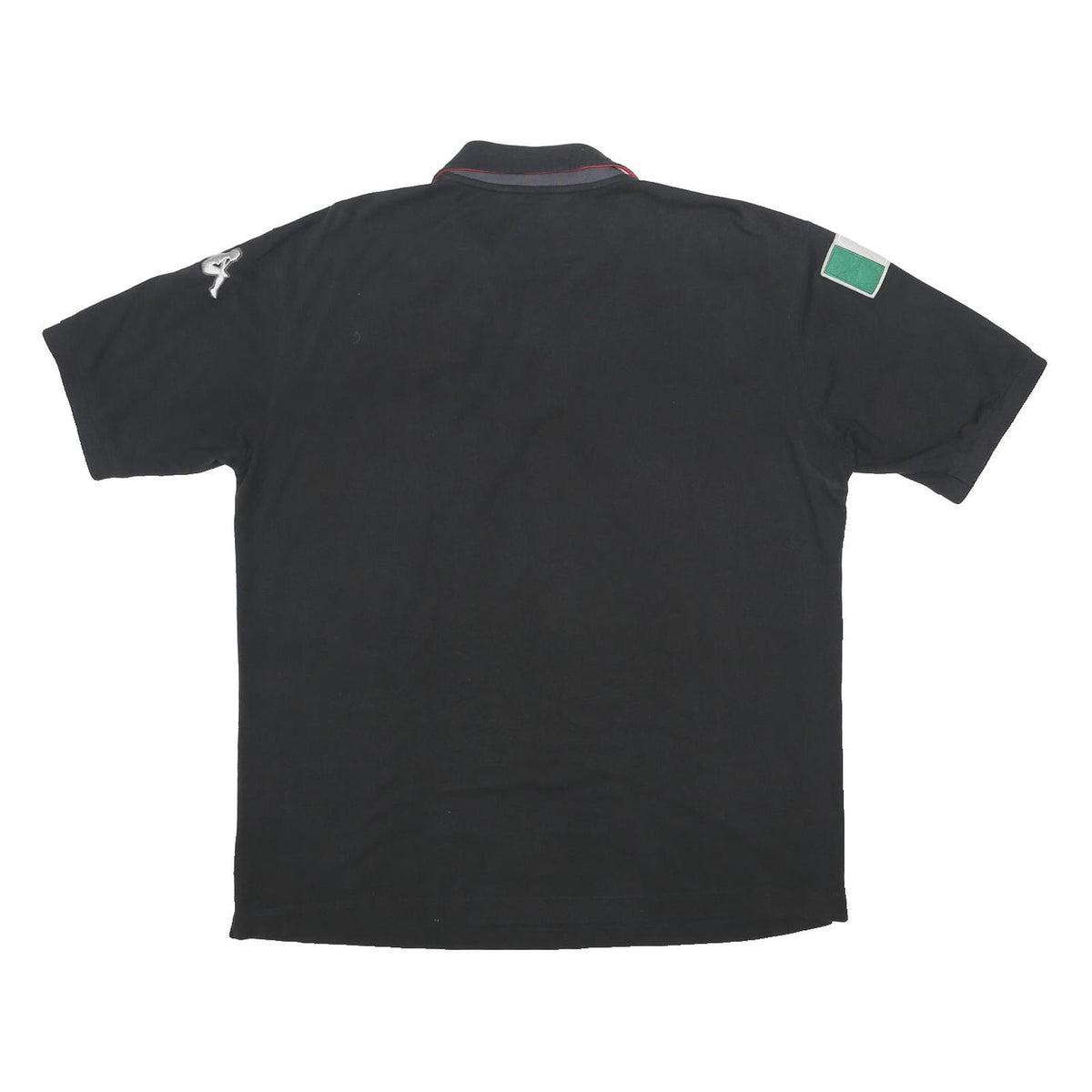 KAPPA Mens Black Italia Short Sleeve Polo Shirt XL Cotton Sportswear