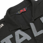 KAPPA Mens Black Italia Short Sleeve Polo Shirt XL Cotton Sportswear