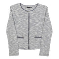 ETAM Womens Grey Cotton Blend Zip Jacket XS Knit Textured Casual Outerwear