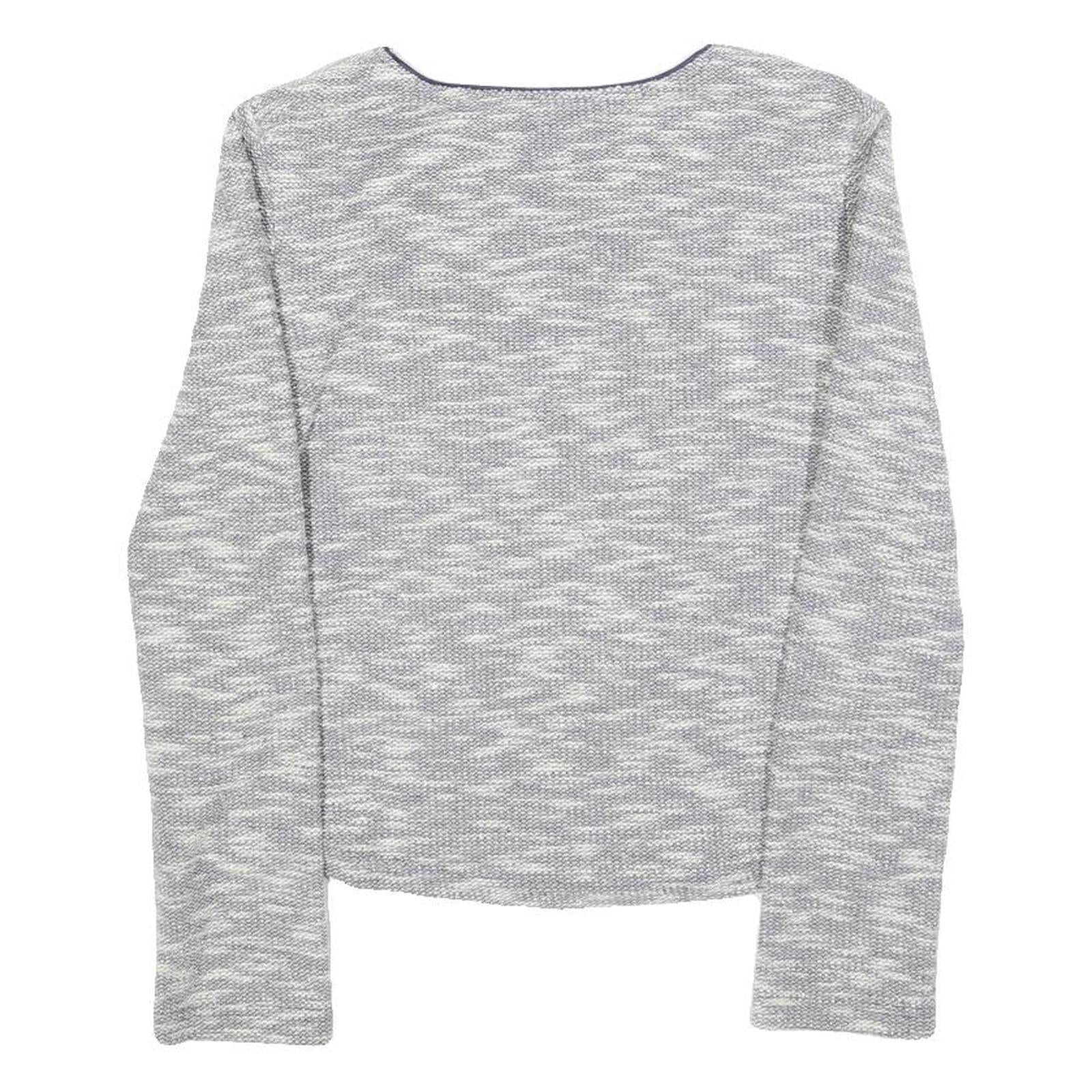 ETAM Womens Grey Cotton Blend Zip Jacket XS Knit Textured Casual Outerwear