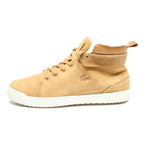 LACOSTE Womens Ankle Boots Leather Beige UK 5 Fur Lined Casual Lace-Up