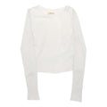 HOLLISTER Girls White Long Sleeve Crew Neck T-Shirt XS Ribbed Cotton Blend