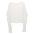 HOLLISTER Girls White Long Sleeve Crew Neck T-Shirt XS Ribbed Cotton Blend