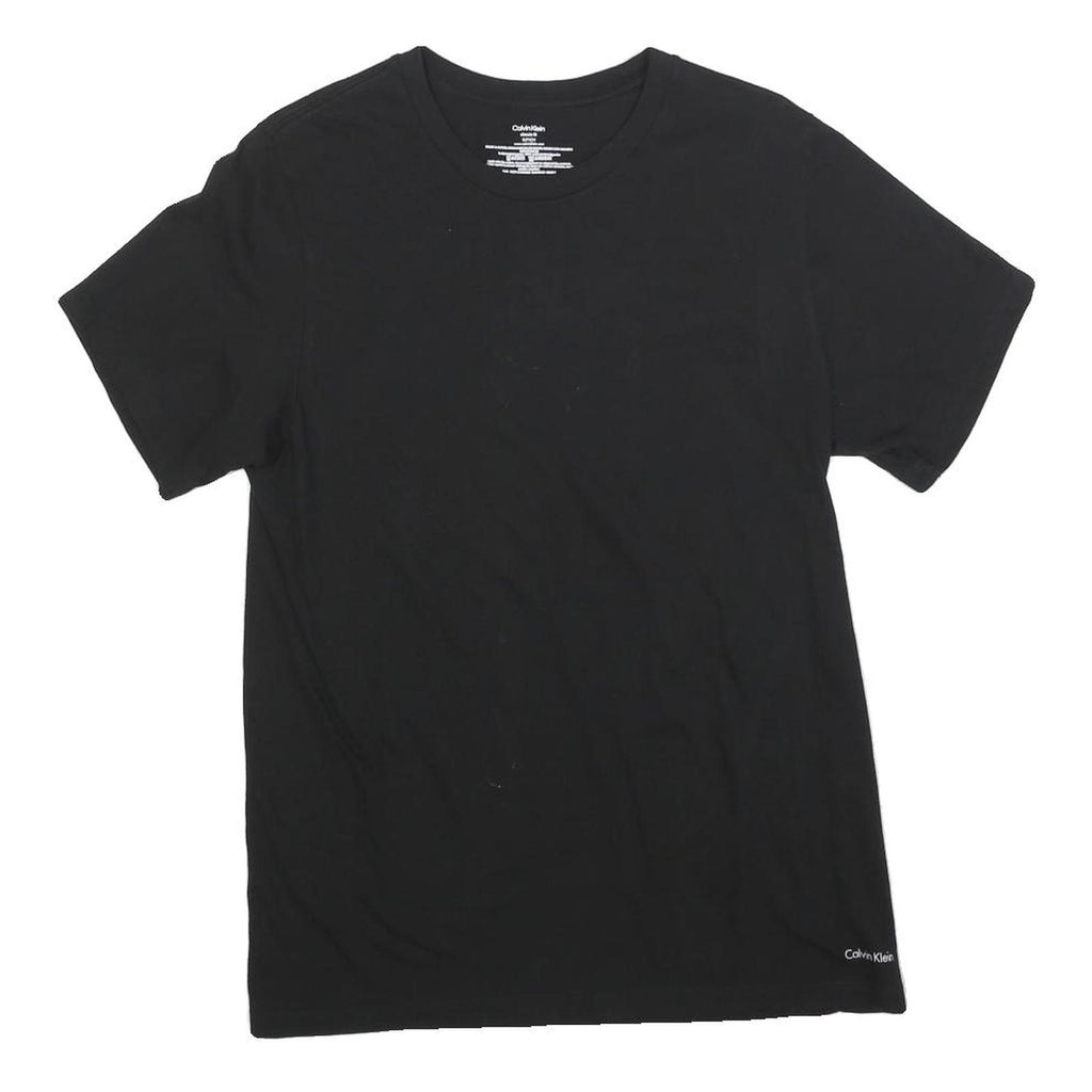 CALVIN KLEIN Mens Black S Short Sleeve Crew Neck Cotton Blend T-Shirt