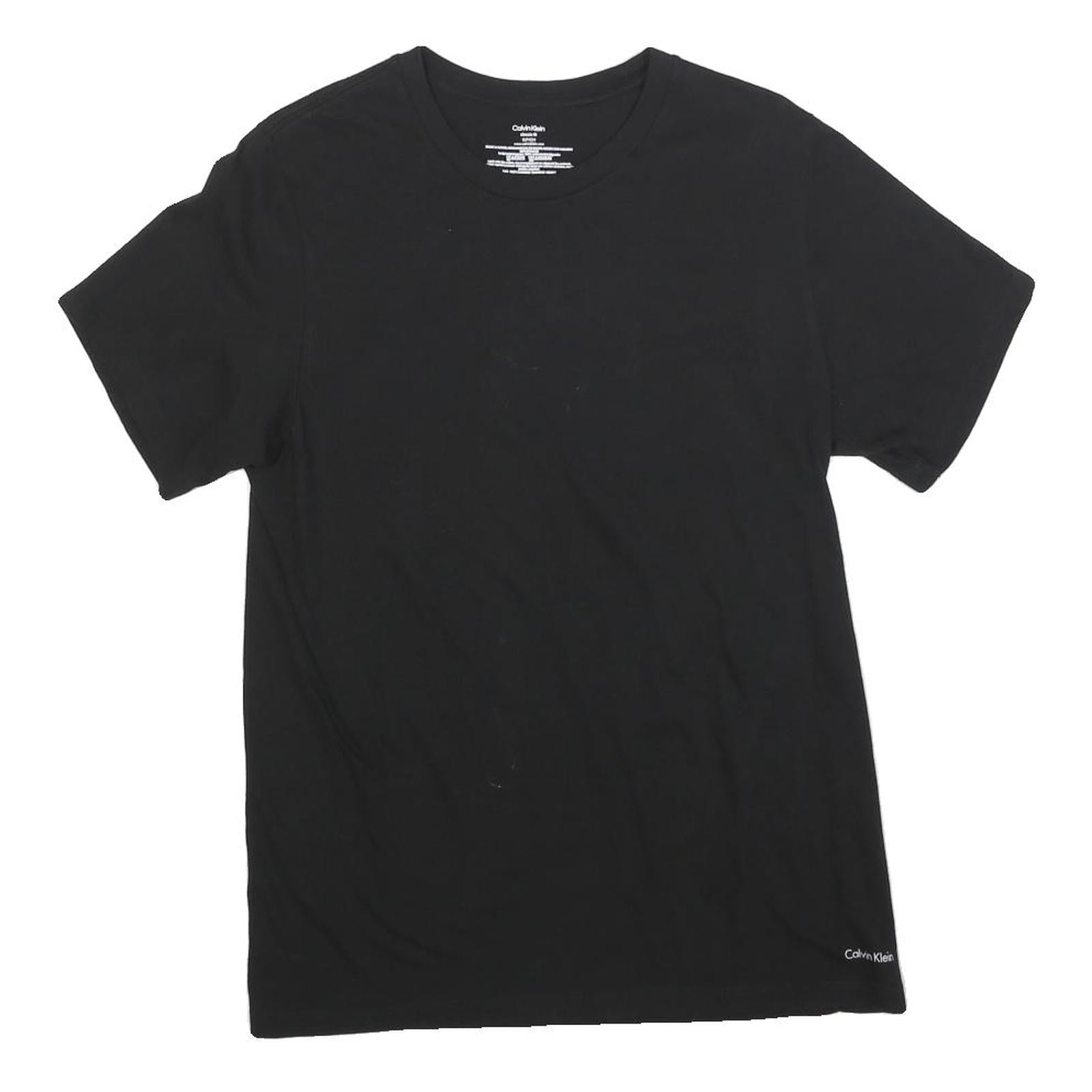 CALVIN KLEIN Mens Black S Short Sleeve Crew Neck Cotton Blend T-Shirt