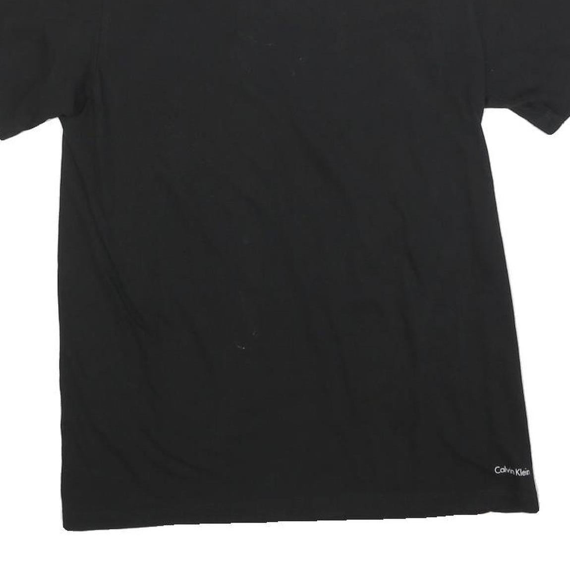 CALVIN KLEIN Mens Black S Short Sleeve Crew Neck Cotton Blend T-Shirt
