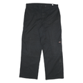 DICKIES Mens Regular Fit Black Workwear Cotton Blend Trousers W36 L32 Zip