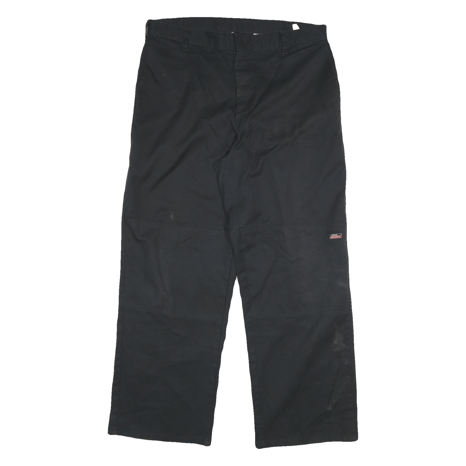 DICKIES Mens Regular Fit Black Workwear Cotton Blend Trousers W36 L32 Zip