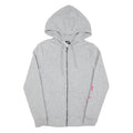 ADIDAS Womens Grey Hoodie Zip Up XS Pink Sleeve Logo Casual Zip Hoodie