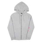 ADIDAS Womens Grey Hoodie Zip Up XS Pink Sleeve Logo Casual Zip Hoodie