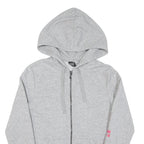 ADIDAS Womens Grey Hoodie Zip Up XS Pink Sleeve Logo Casual Zip Hoodie